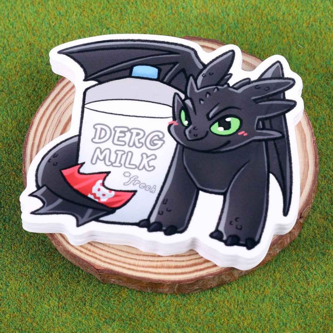 Toothless "Derg Milk" Vinyl Sticker - 3"