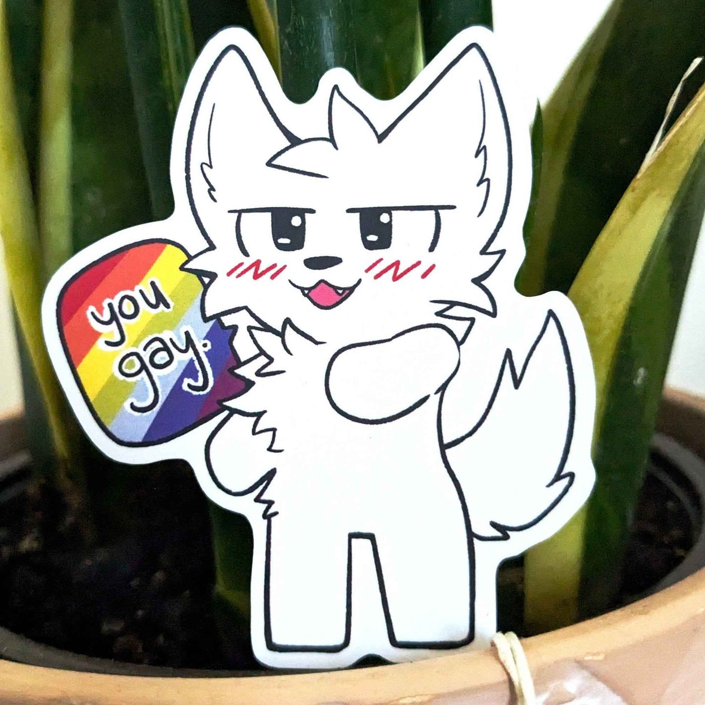 YOU GAY - Boykisser Vinyl Sticker 3''