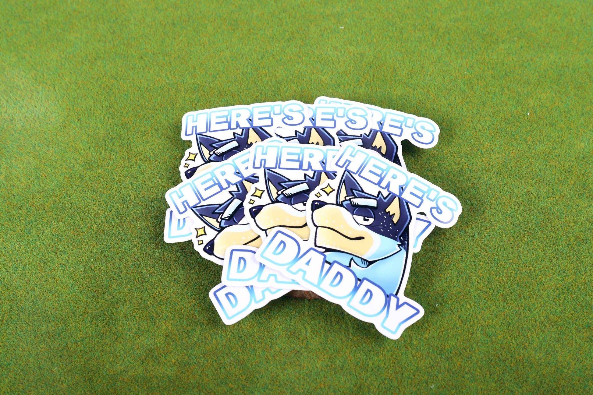 HERE'S DADDY - Bandit Vinyl Sticker 3"